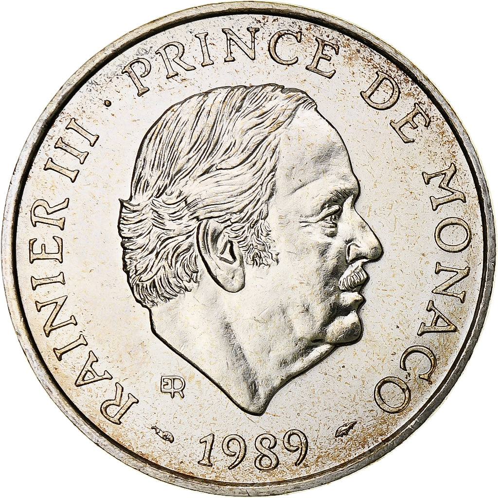 Mónaco, Rainier III, 100 Francs, 50e anniversaire de règne, 1999, Plata, FDC