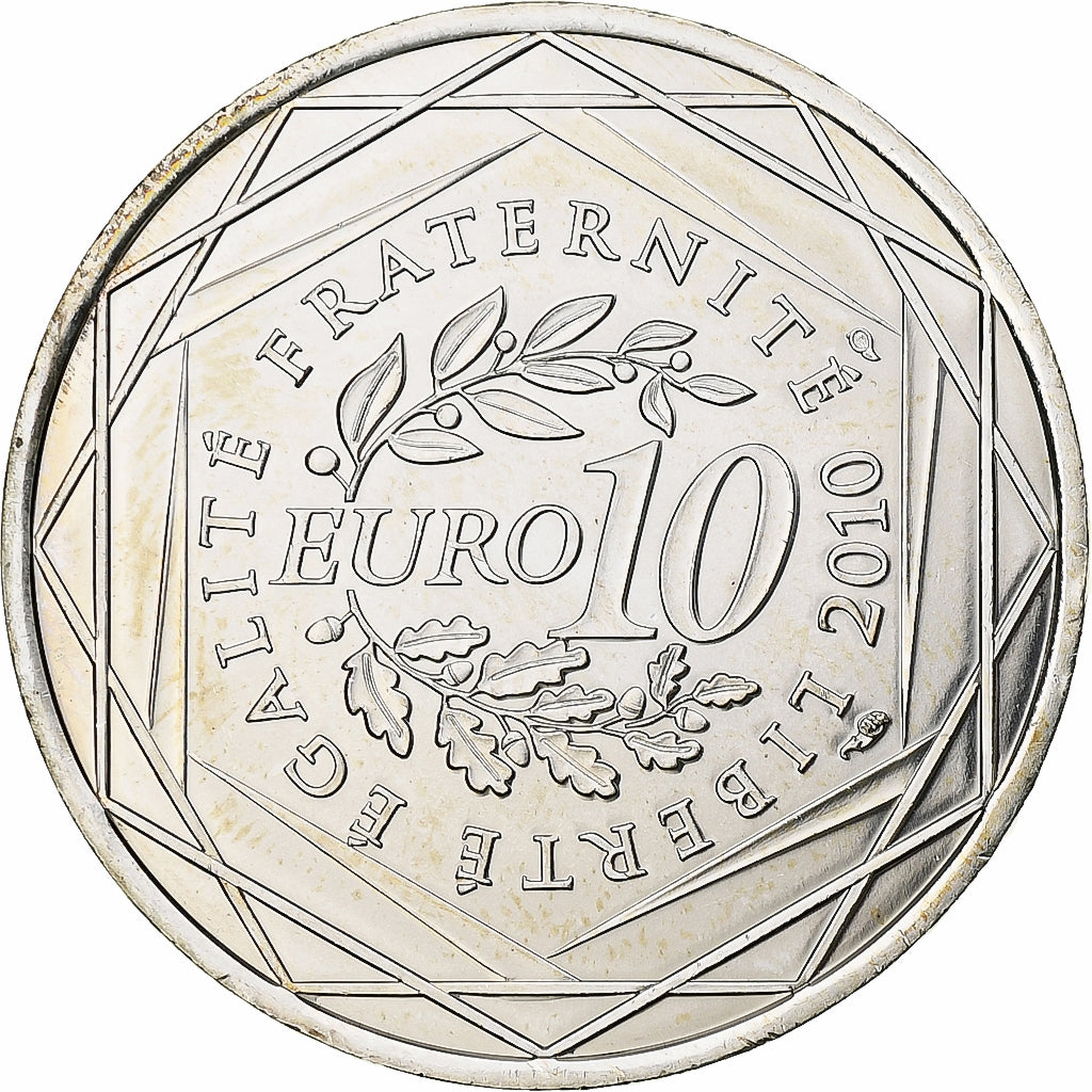 Francja, 10 Euro, Haute-Normandie, 2010, MDP, Srebro, MS(63)