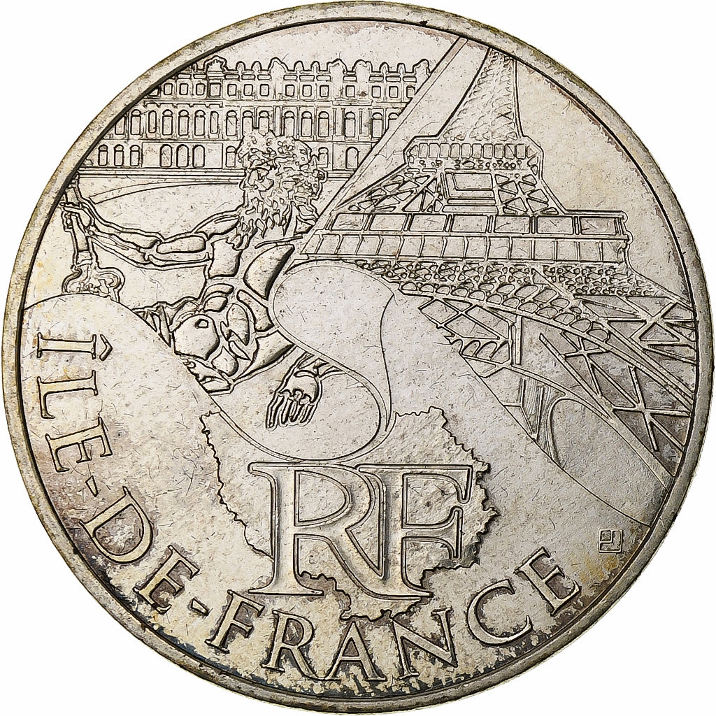 Francja, 10 Euro, Île-de-France, 2011, MDP, Srebro, MS(63)
