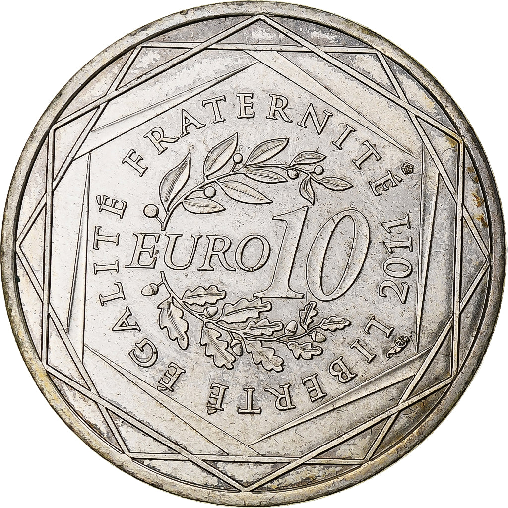 Francja, 10 Euro, Île-de-France, 2011, MDP, Srebro, MS(63)
