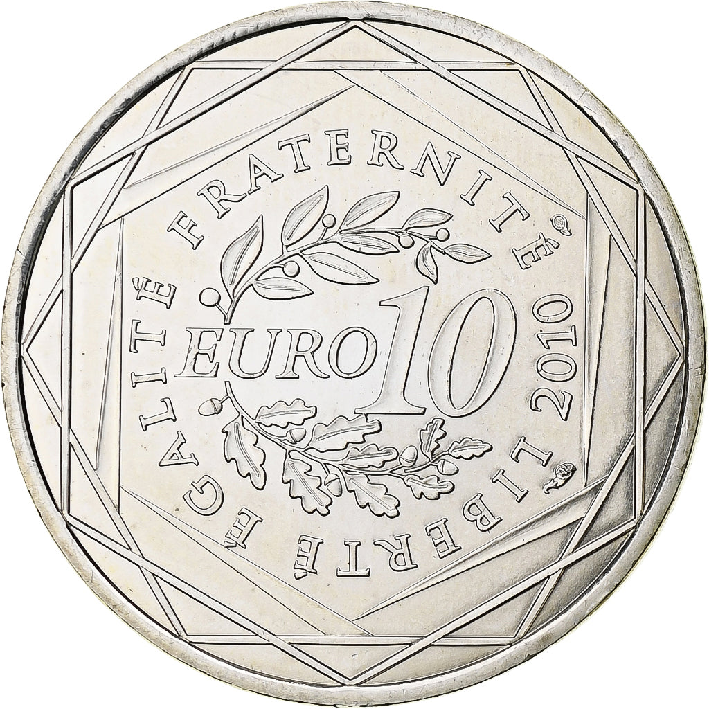 Francja, 10 Euro, Bretagne, 2010, MDP, Srebro, MS(63)