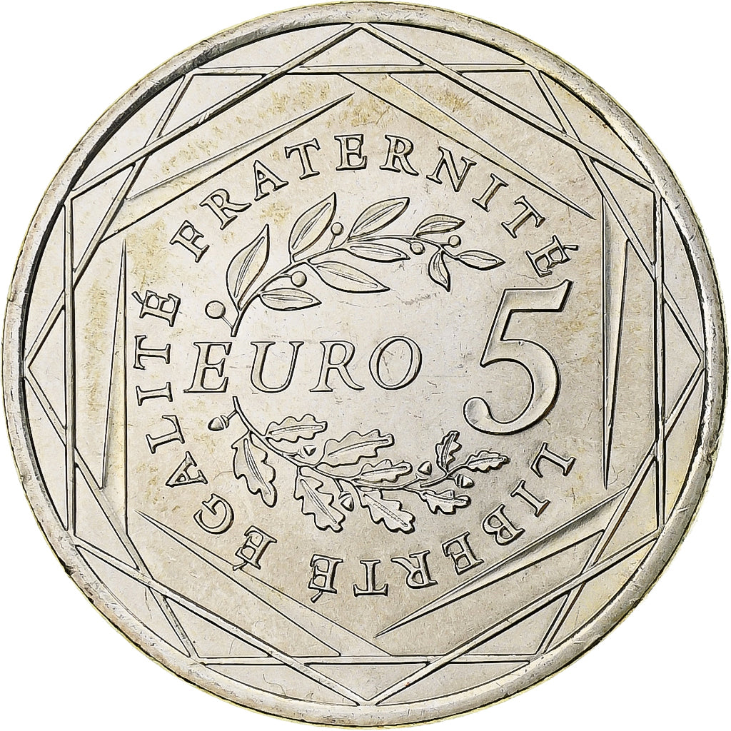 Francja, 5 Euro, Semeuse, 2008, MDP, Srebro, MS(63)