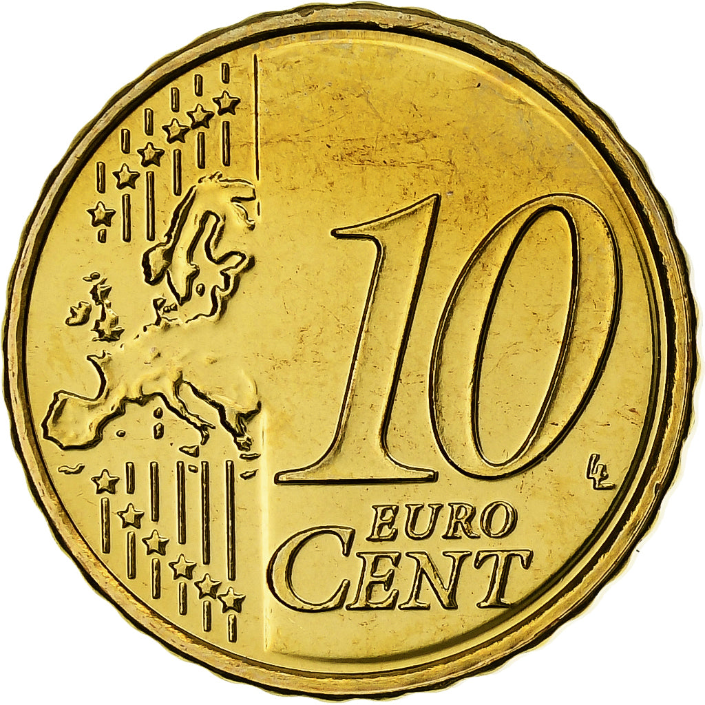 Eslovénia, 10 Euro Cent, BU, 2008, Vantaa, Nordic gold, MS(64), KM:71