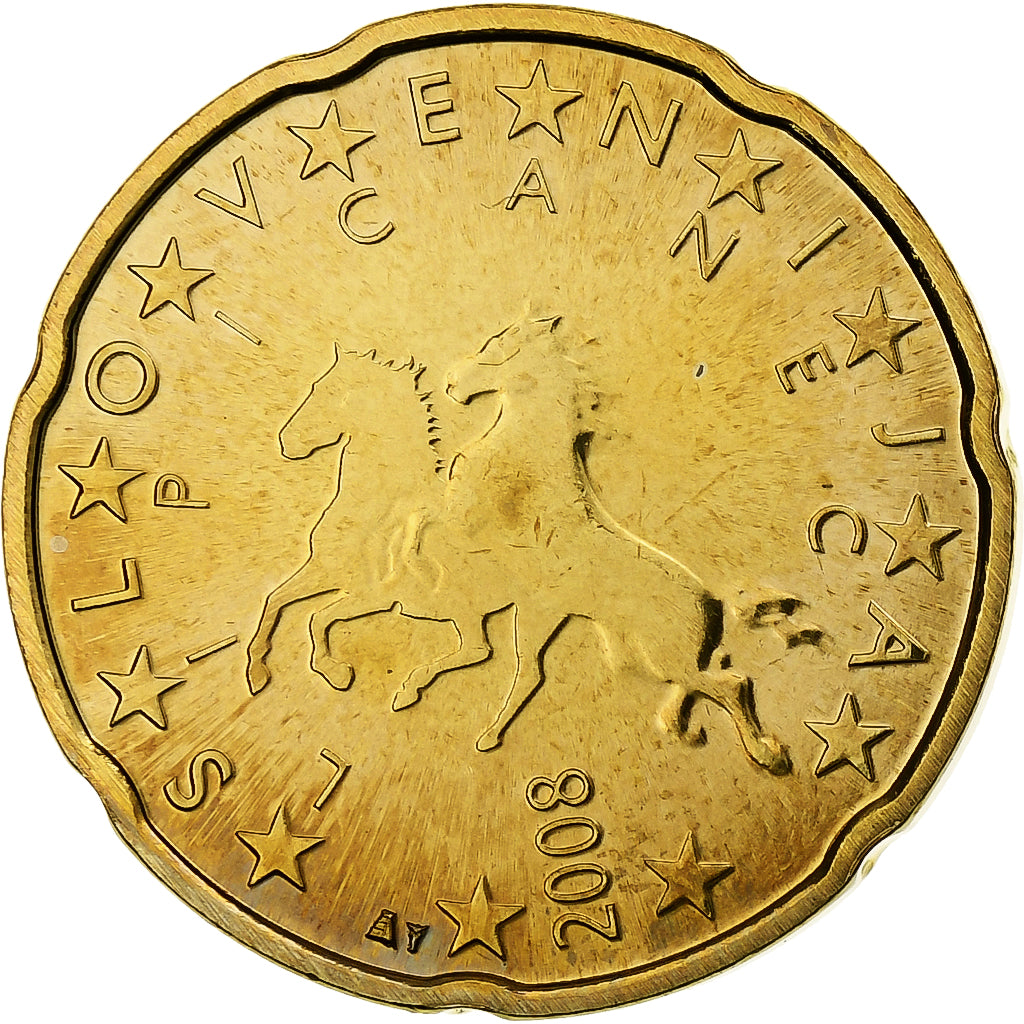 Eslovénia, 20 Euro Cent, BU, 2008, Vantaa, Nordic gold, MS(64), KM:72