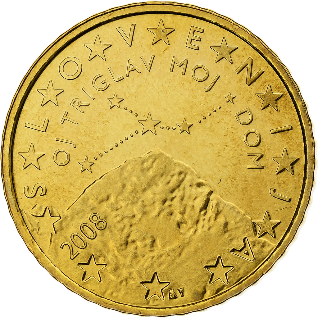 Eslovénia, 50 Euro Cent, BU, 2008, Vantaa, Nordic gold, MS(64), KM:73