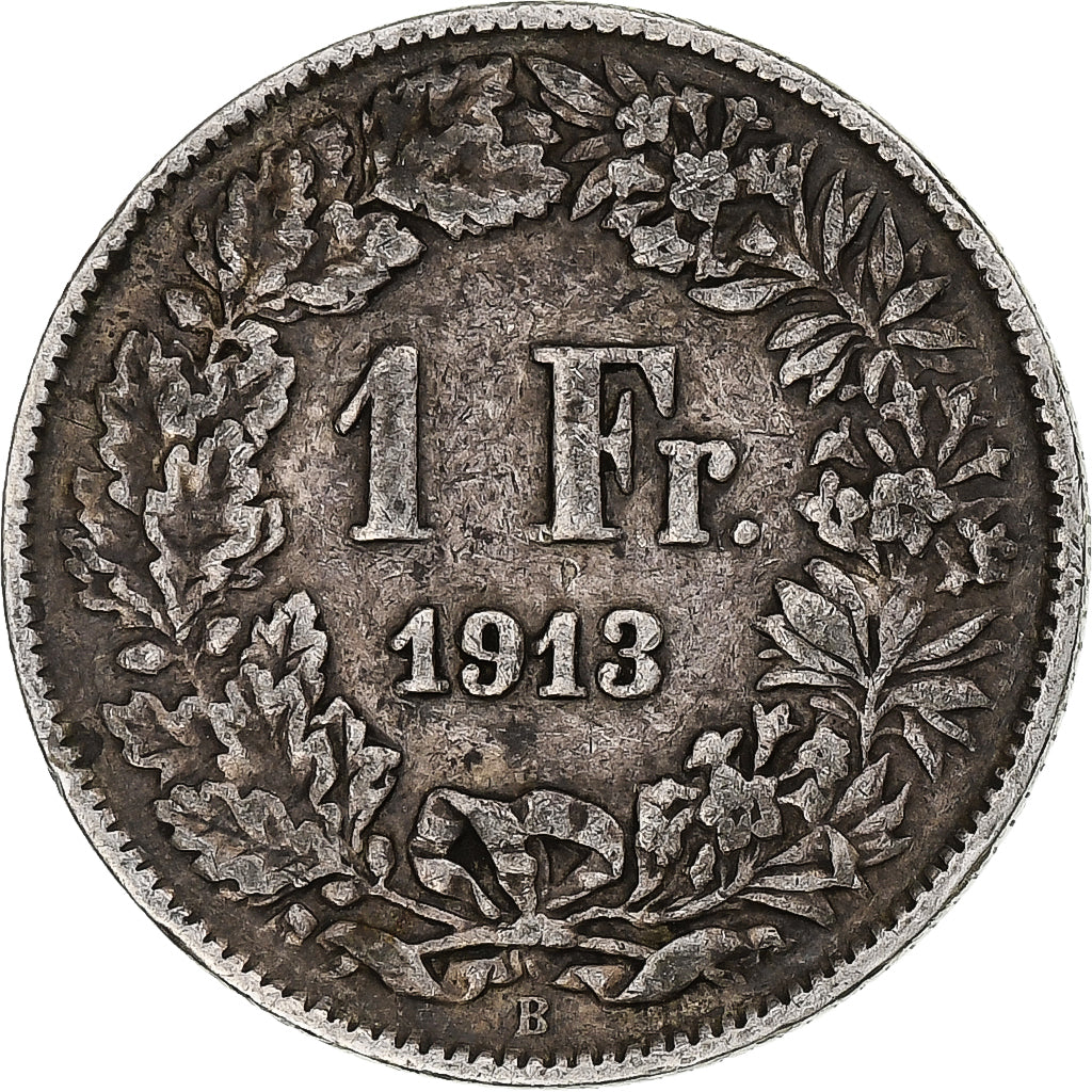 Zwitserland, Franc, Helvetia, 1913, Bern, Zilver, ZF