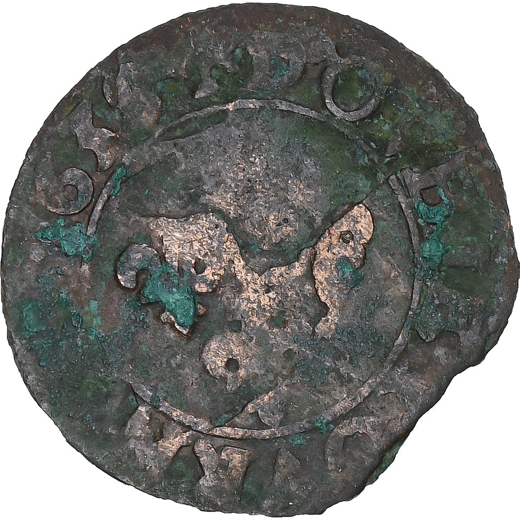 France, Louis XIII, Double Tournois, 163[-], Uncertain mint, Copper, F(12-15)