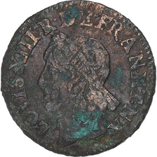 France, Louis XIII, Double Tournois, 1642, Uncertain mint, Type de Warin