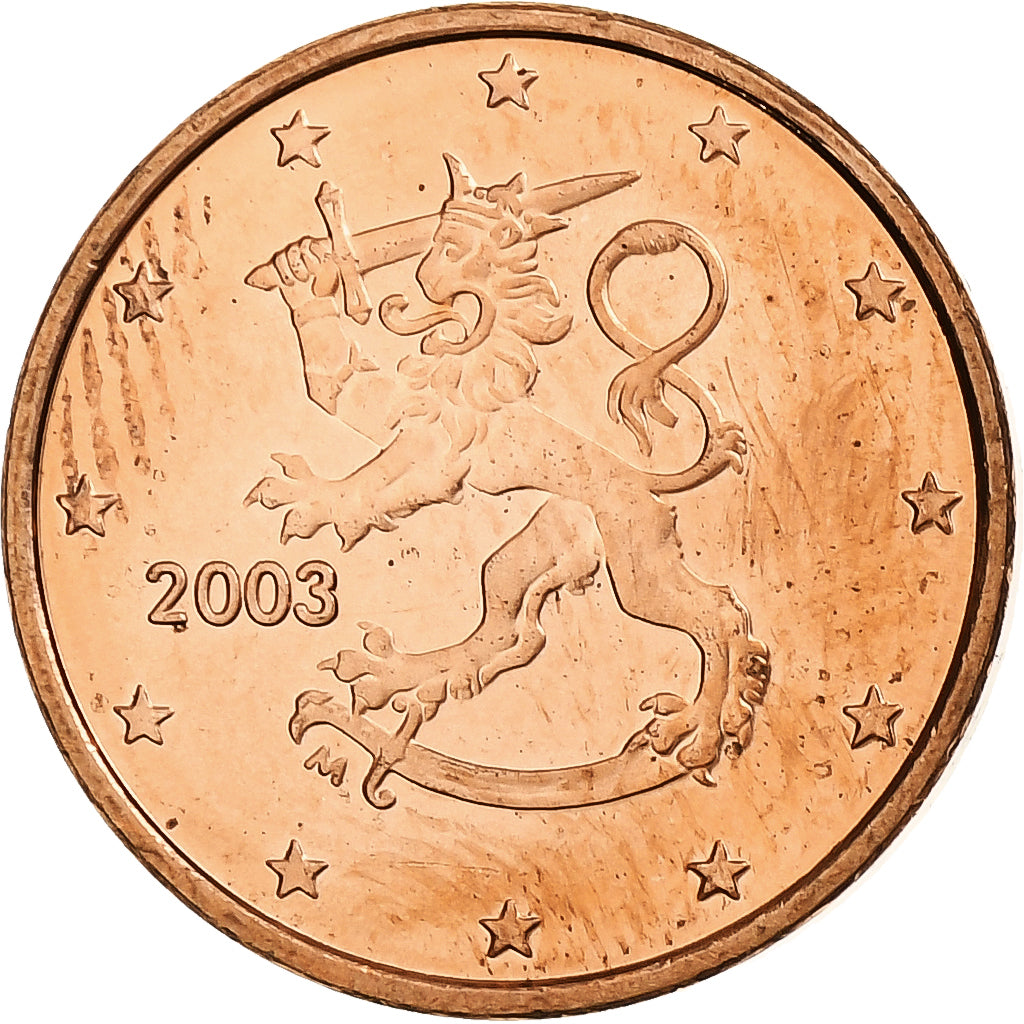 Finlande, Euro Cent, BE, 2003, Vantaa, Cuivre plaqué acier, SPL+, KM:98