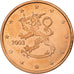 Finlandia, 5 Euro Cent, Proof, 2003, Vantaa, Miedź platerowana stalą, MS(64)