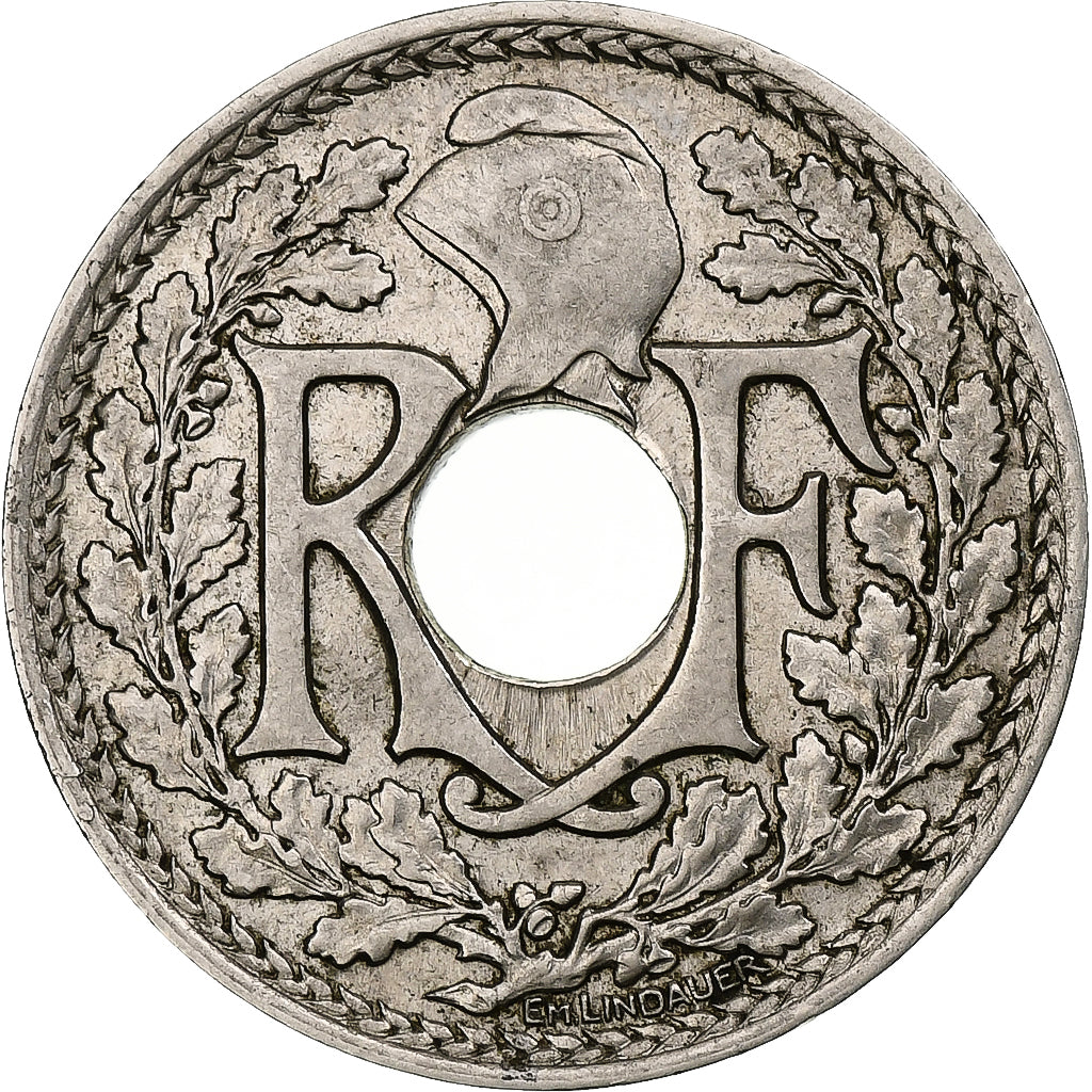 Francia, 25 Centimes, Lindauer, 1917, Paris, Souligné, Níquel, SC