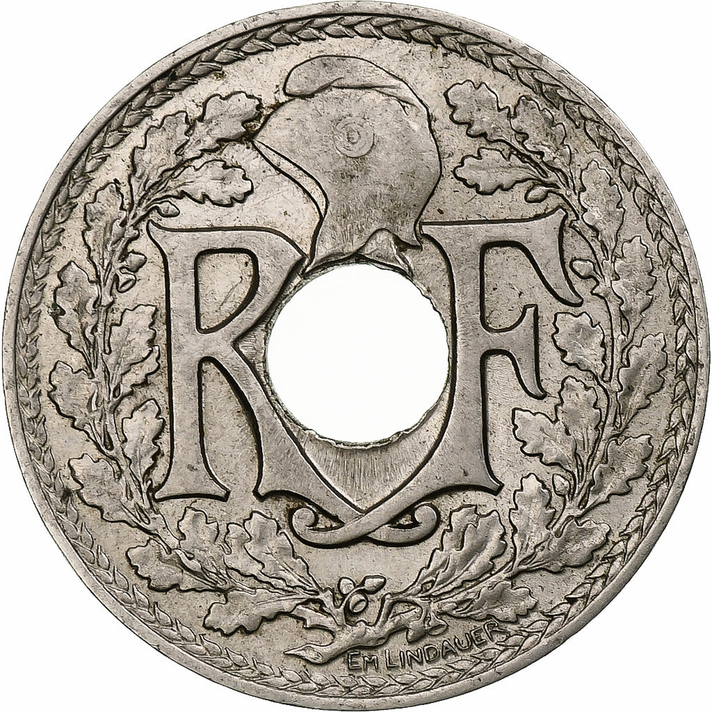 France, 25 Centimes, Lindauer, 1915, Paris, Souligné, Nickel, MS(63)