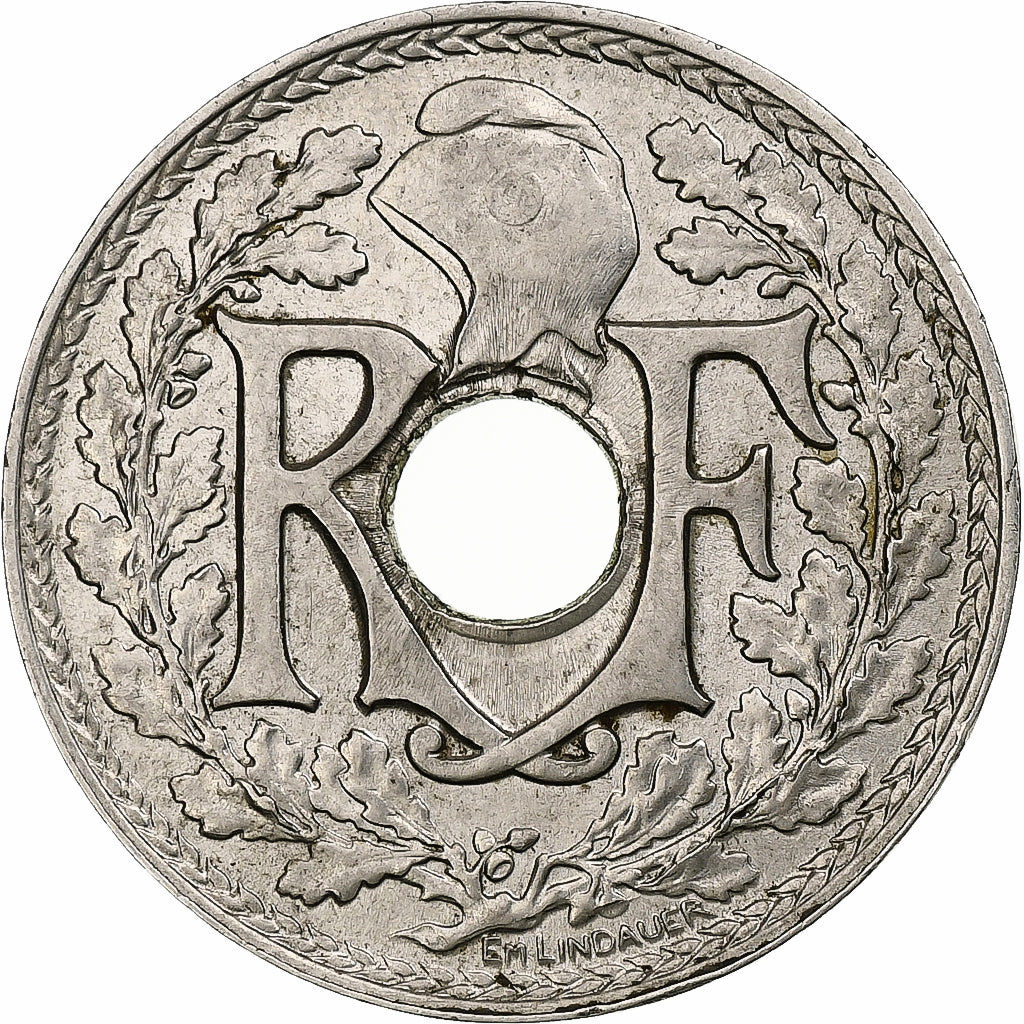 Frankrijk, 25 Centimes, Lindauer, 1915, Paris, Souligné, Nickel, PR+