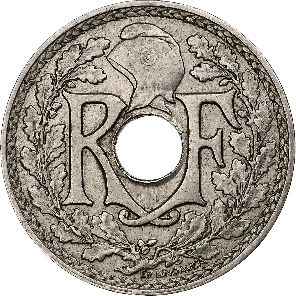 Frankrijk, 25 Centimes, Lindauer, 1915, Paris, Souligné, Nickel, PR+