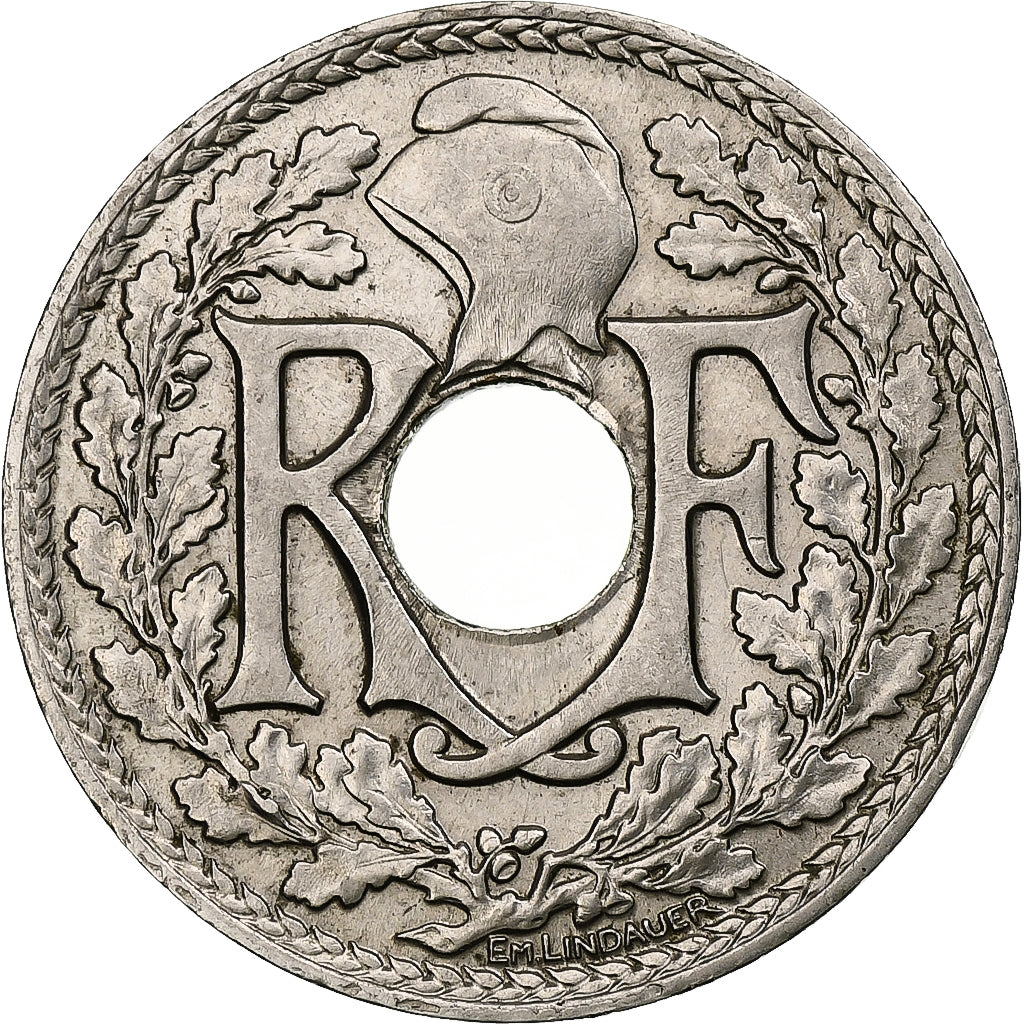 França, 25 Centimes, Lindauer, 1914, Paris, Souligné, Níquel, MS(63)