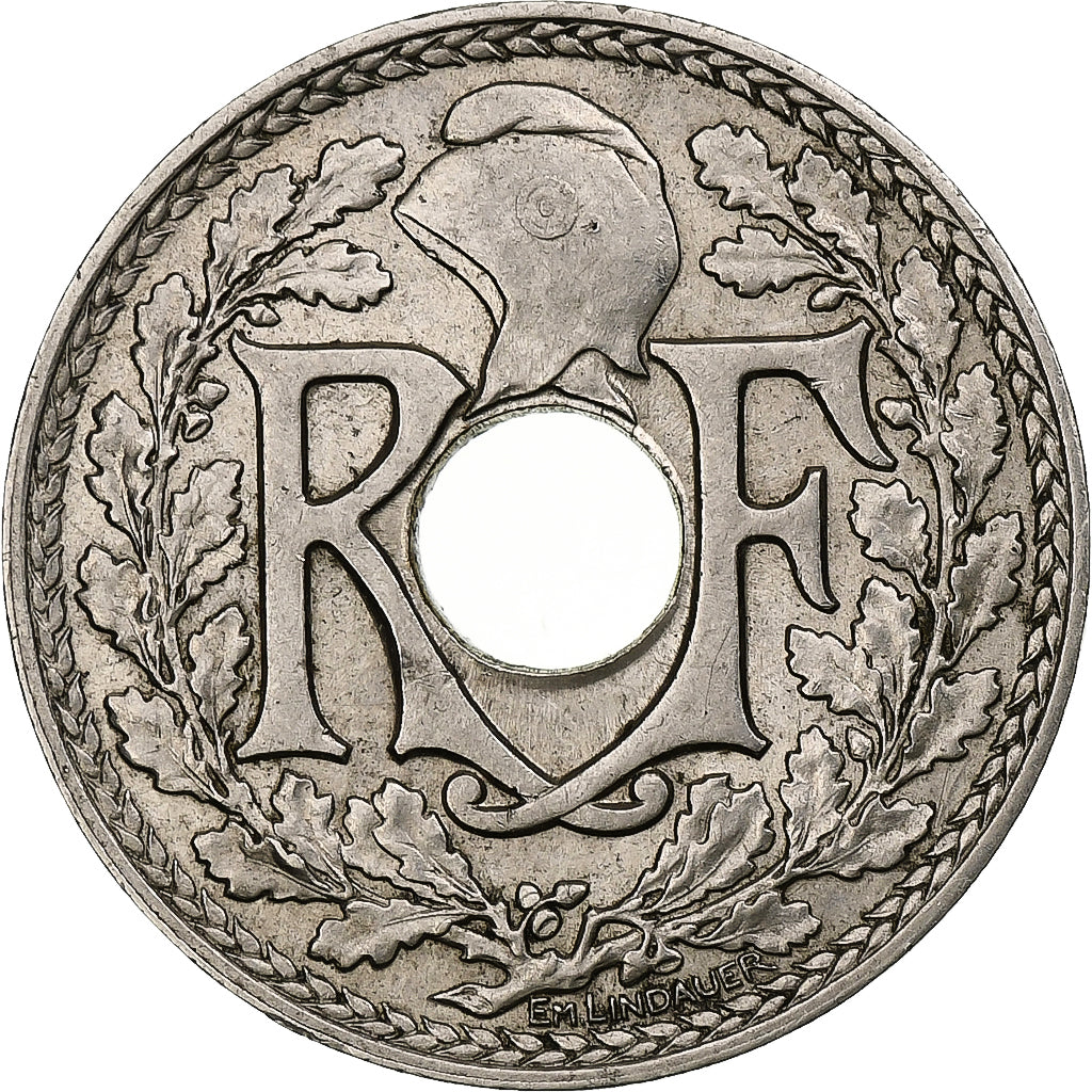 França, 25 Centimes, Lindauer, 1914, Paris, Souligné, Níquel, MS(63)