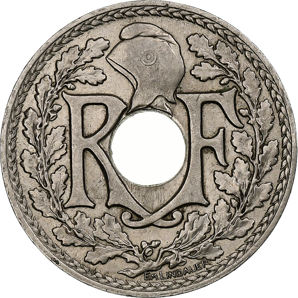 Frankrijk, 25 Centimes, Lindauer, 1914, Paris, Souligné, Nickel, PR+