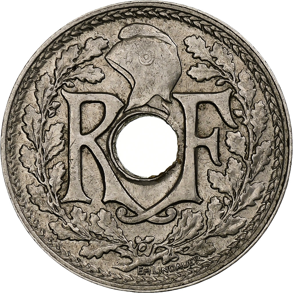 Frankrijk, 25 Centimes, Lindauer, 1914, Paris, Souligné, Nickel, PR+