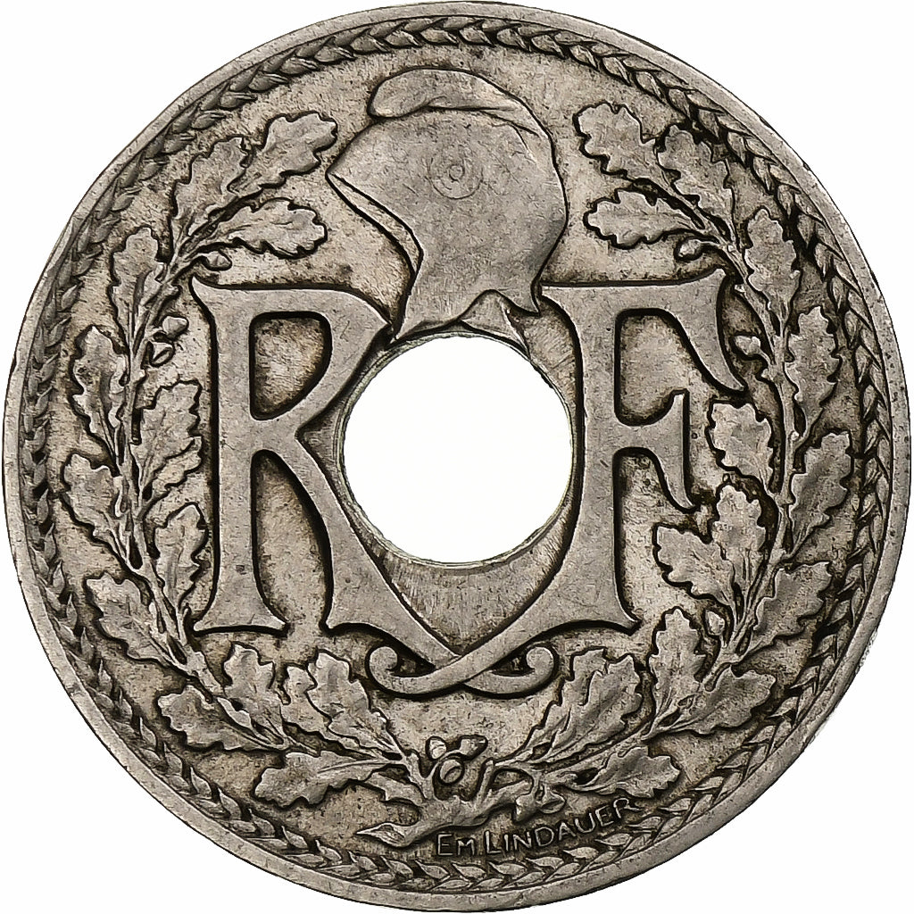 Frankrijk, 25 Centimes, Lindauer, 1914, Paris, Souligné, Nickel, PR