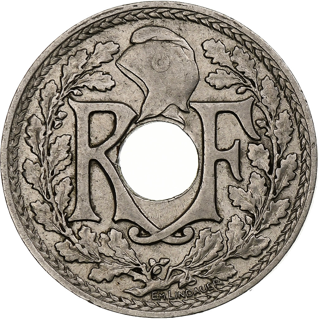 Frankrijk, 25 Centimes, Lindauer, 1914, Paris, Souligné, Nickel, PR