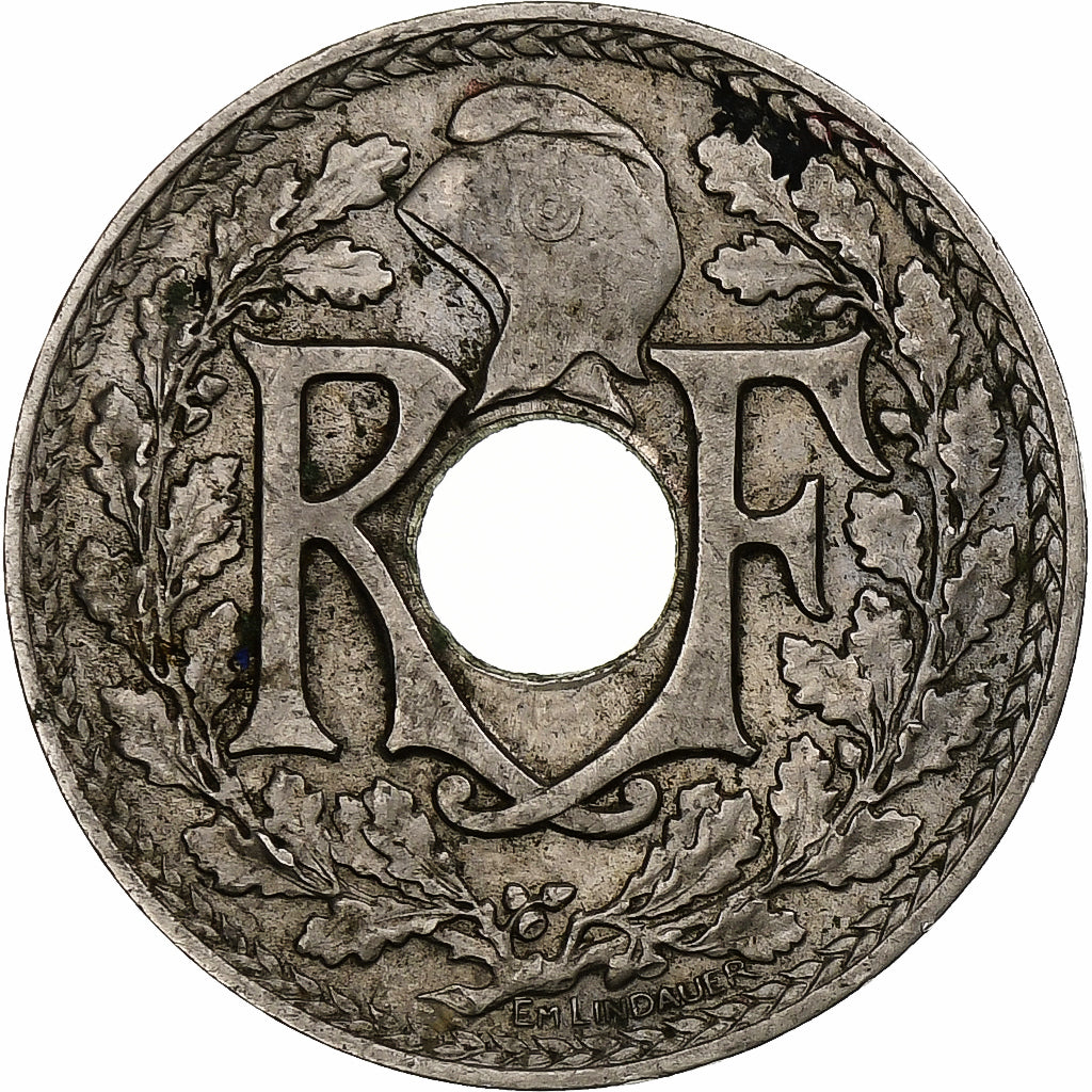 França, 25 Centimes, Lindauer, 1914, Paris, Souligné, Níquel, AU(55-58)