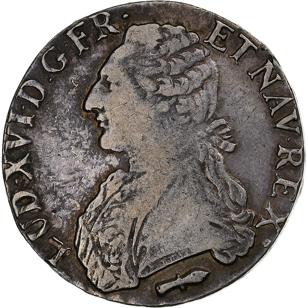 Francia, Louis XVI, Ecu aux branches d'olivier, 1789, Perpignan, Argento, MB+