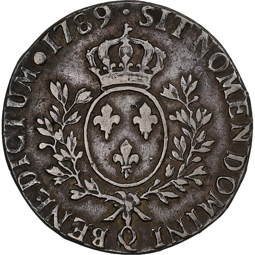 Francia, Louis XVI, Ecu aux branches d'olivier, 1789, Perpignan, Argento, MB+