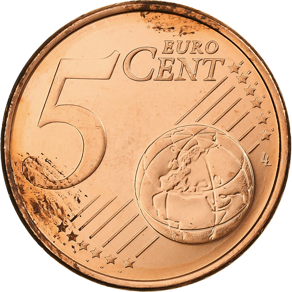 Finlandia, 5 Euro Cent, 2007, Vantaa, Miedź platerowana stalą, MS(60-62)