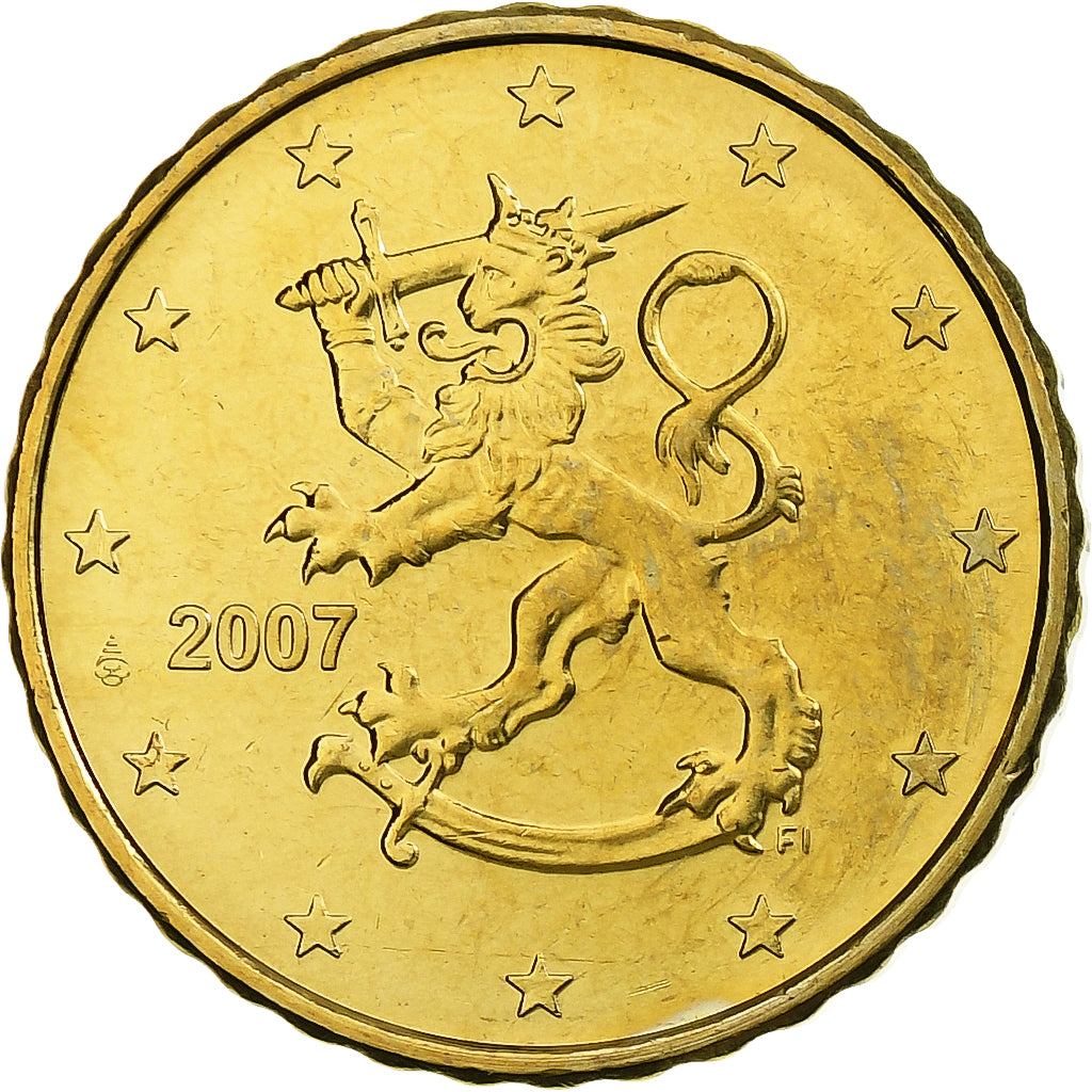 Finlandia, 10 Euro Cent, 2007, Vantaa, Nordic gold, MS(60-62), KM:126