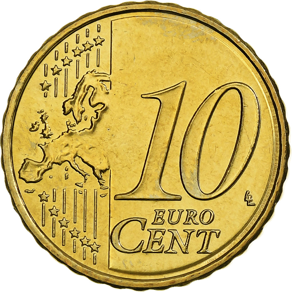 Finlandia, 10 Euro Cent, 2007, Vantaa, Nordic gold, MS(60-62), KM:126