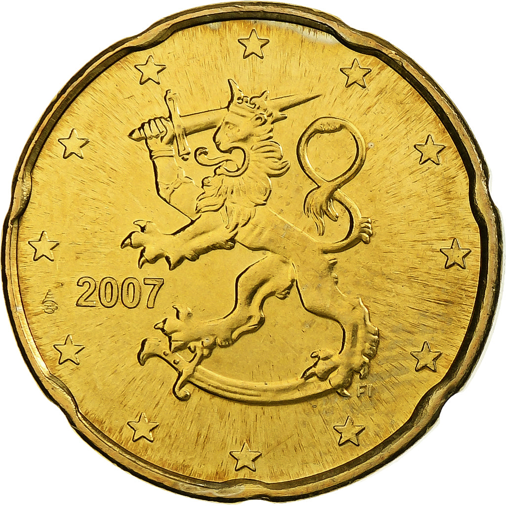 Finnland, 20 Euro Cent, 2007, Vantaa, Nordic gold, VZ+, KM:127