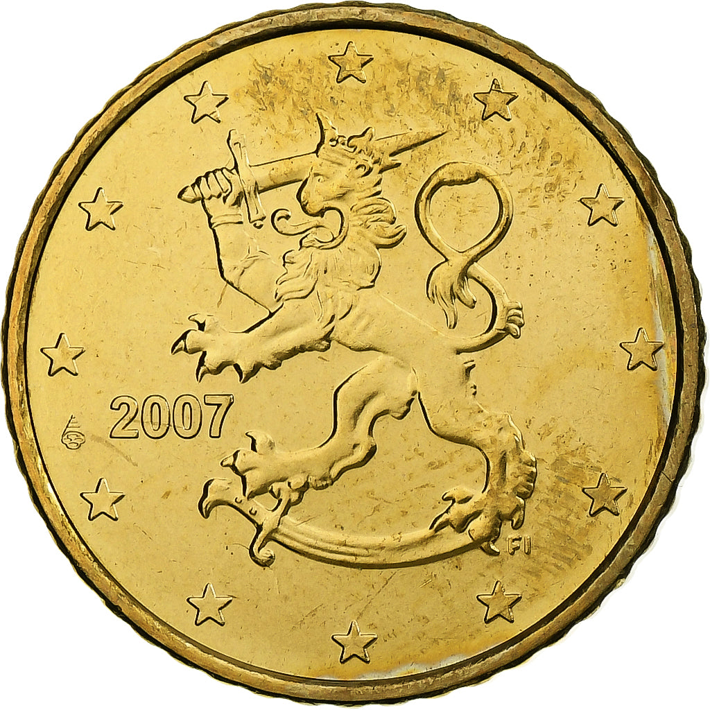 Finlandia, 50 Euro Cent, 2007, Vantaa, Nordic gold, MS(60-62), KM:128