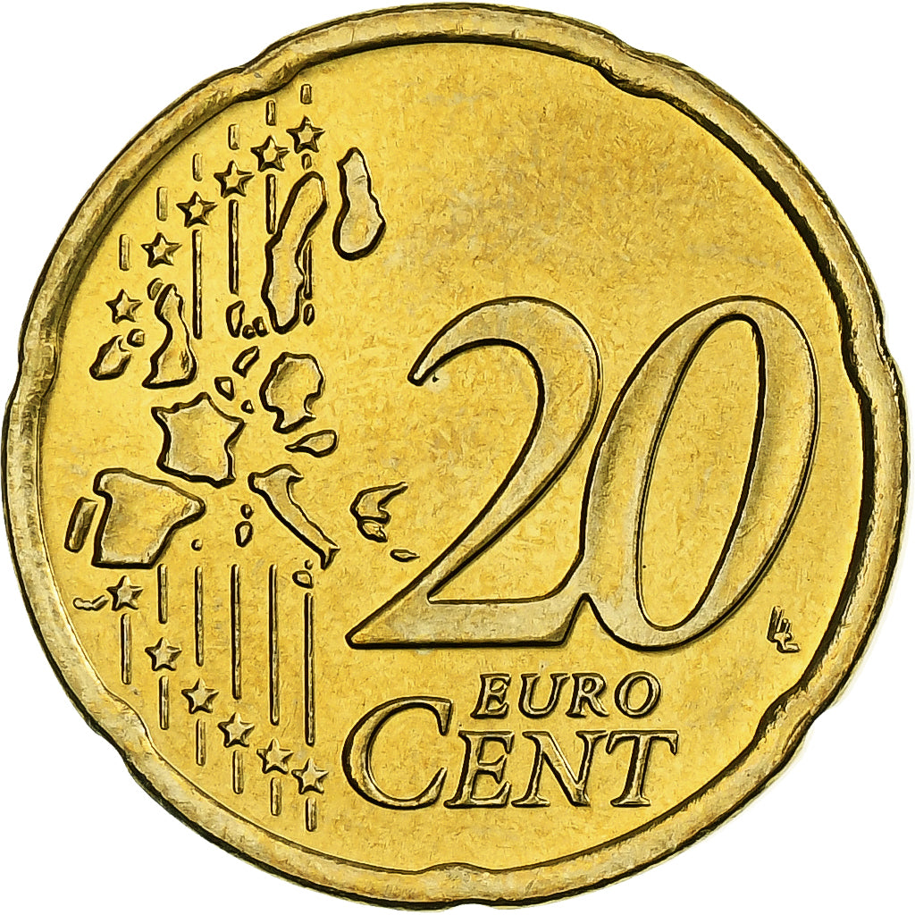 Grécia, 20 Euro Cent, 2003, Athens, Nordic gold, MS(63), KM:185