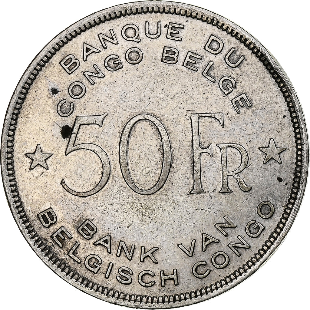 Congo belge, Leopold III, 50 Francs, 1944, Argent, TTB+, KM:27