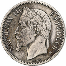 Francia, Napoleon III, 1 Franc, 1866, Strasbourg, Argento, BB, Gadoury:463