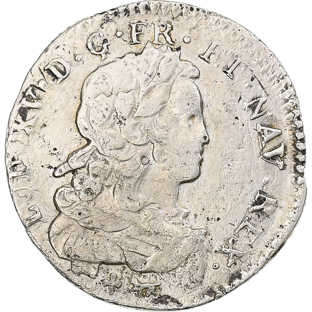 Frankrijk, Louis XV, 1/12 Ecu de France, 1721, Paris, Zilver, FR+, Gadoury:288