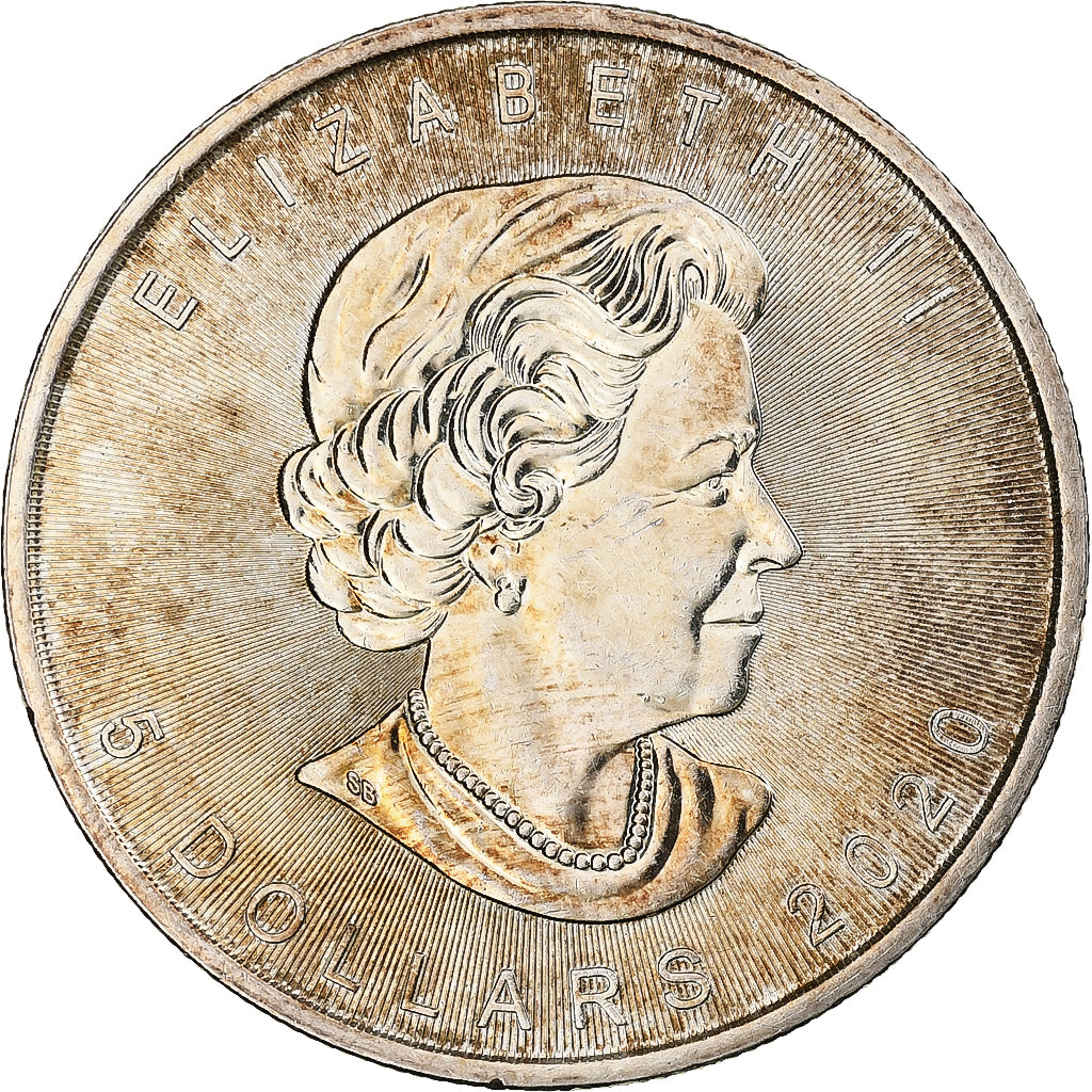 Canada, Elizabeth II, 5 dollars, 1 oz, Maple Leaf, 2020, Ottawa, Argento, SPL