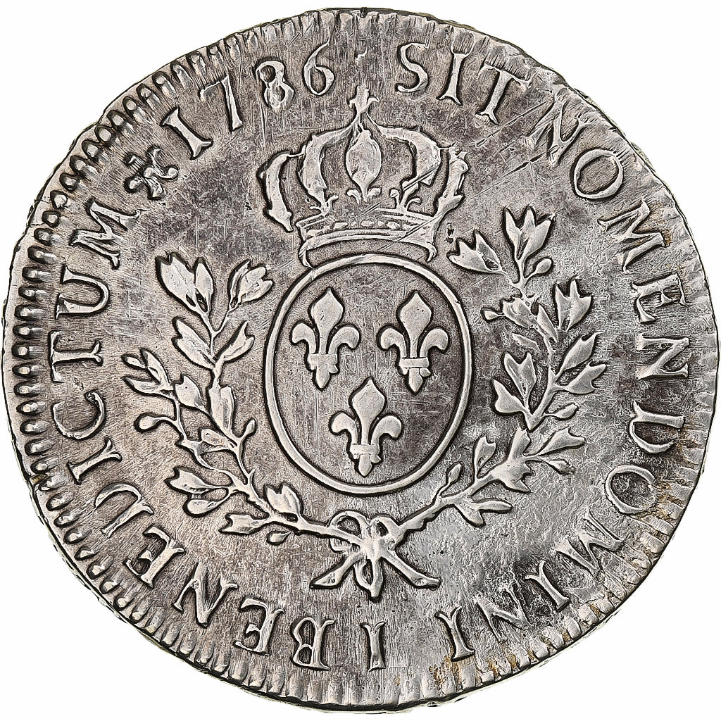 France, Louis XVI, Ecu aux branches d'olivier, 1786, Bayonne, Silver, VF(30-35)