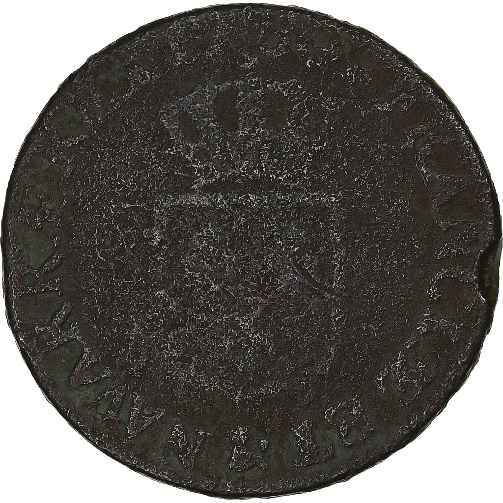 France, Louis XVI, 1/2 Sol, 178[?], Aix, Copper, F(12-15), Gadoury:349