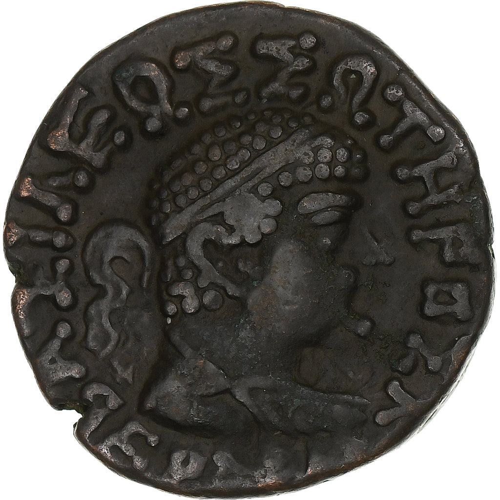 Könige von Baktrien, Hermaios, Tetradrachm, Late 1st century BC, Bronze, SS+