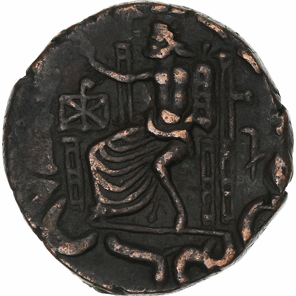 Baktrian Kingdom, Hermaios, Tetradrachm, Late 1st century BC, Bronze, AU(50-53)