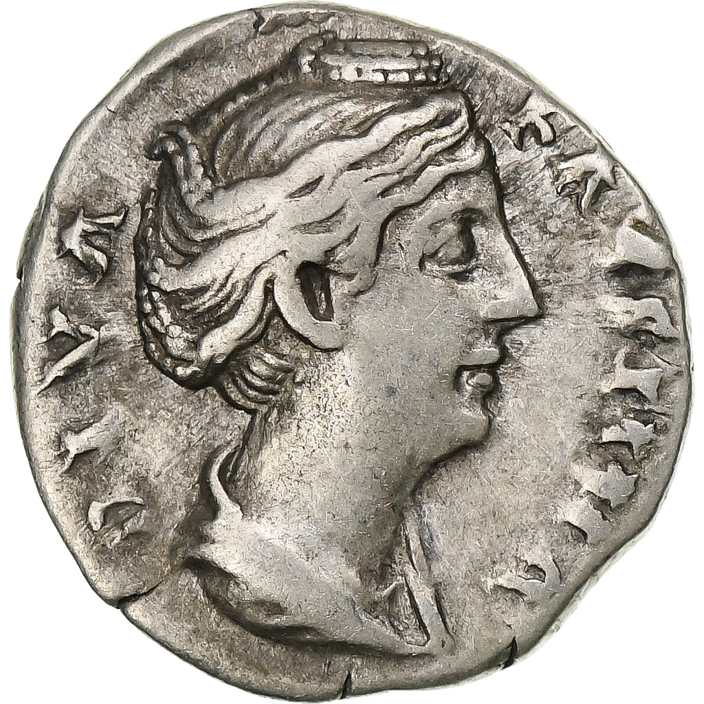 Diva Faustina I, Denarius, 141, Rome, Silver, AU(50-53), RIC:344