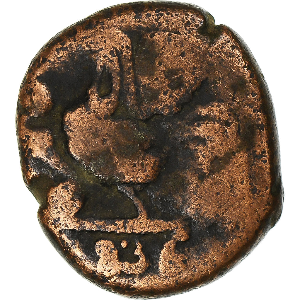 Inde française , Doudou, 1836, Pondichéry, Coq, Bronze, TB+