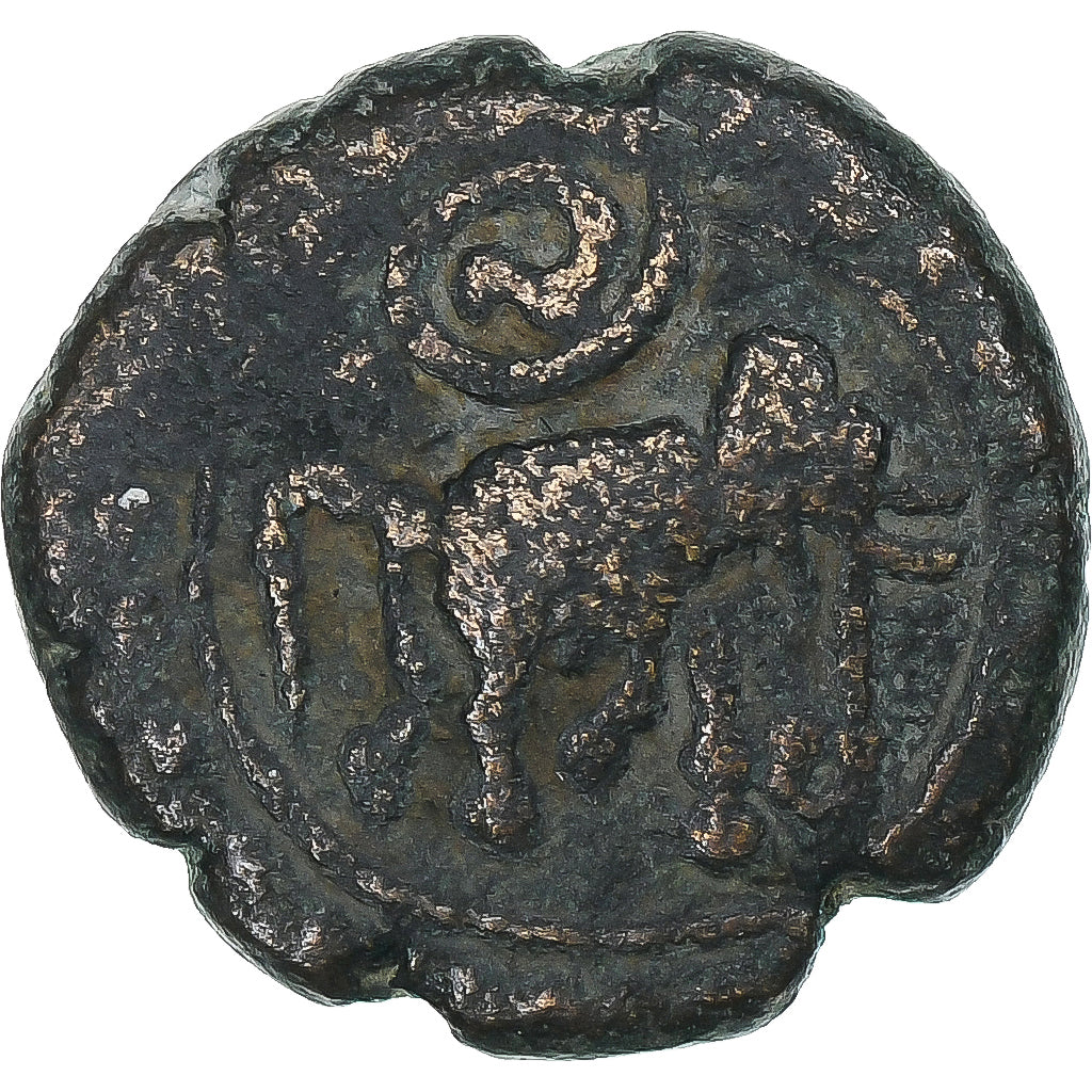 India, Vijayanagar Kingdom, Kasu, Feudal Issue, ca. 1424-1446, Bronze, VF(30-35)