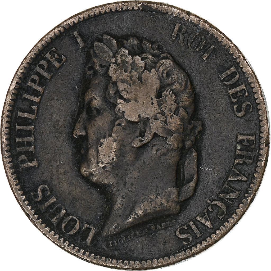 Colonie francesi, Louis - Philippe, 10 Cents, 1843, Paris, Bronzo, MB+