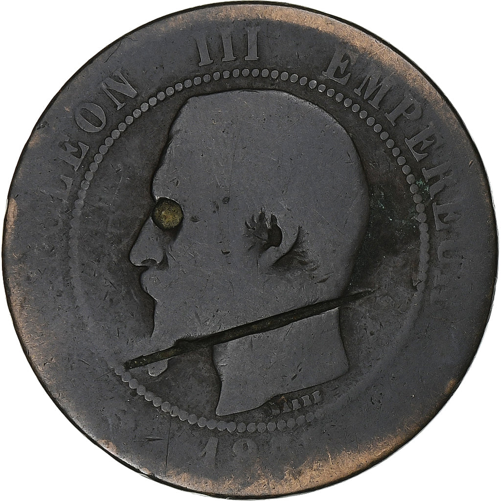 Frankreich, 10 Centimes, Napoléon III, Satirique, Uncertain date, Bronze, SGE