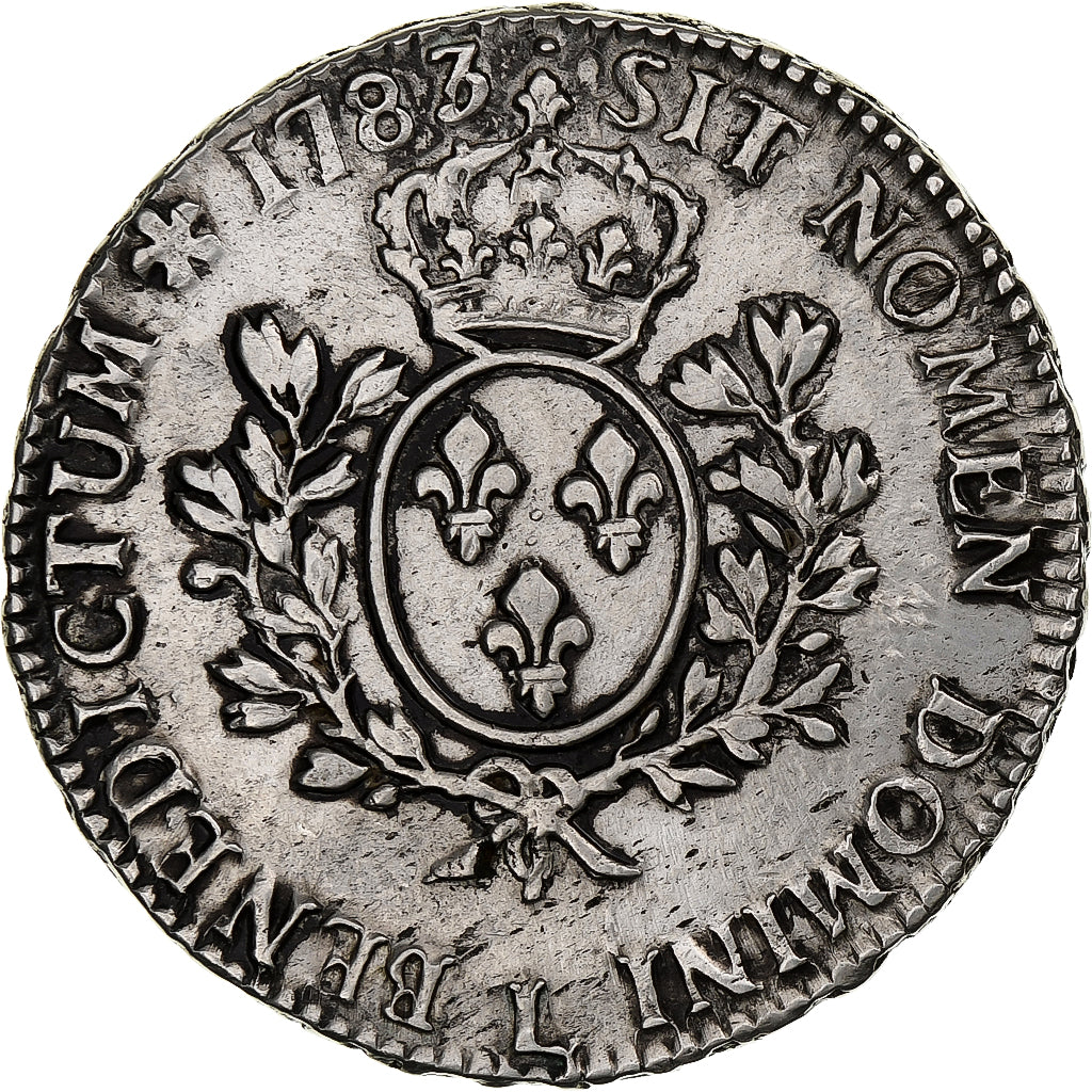France, Louis XVI, Ecu aux branches d'olivier, 1783, Bayonne, Silver, F(12-15)