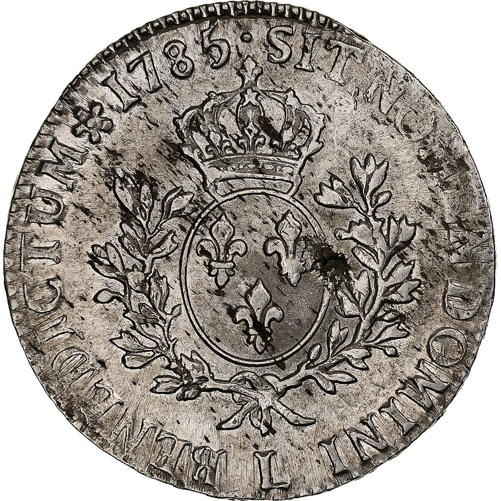France, Louis XVI, Ecu aux branches d'olivier, 1785, Bayonne, Argent, TTB+
