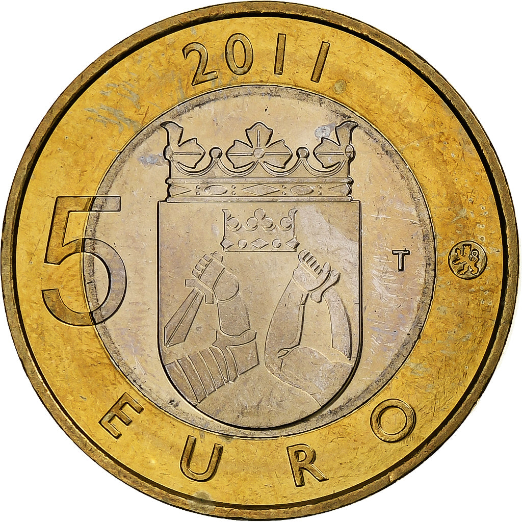 Finlandia, 5 Euro, Provinces - Karelia, 2011, Vantaa, Bimetálico, EBC+, KM:159