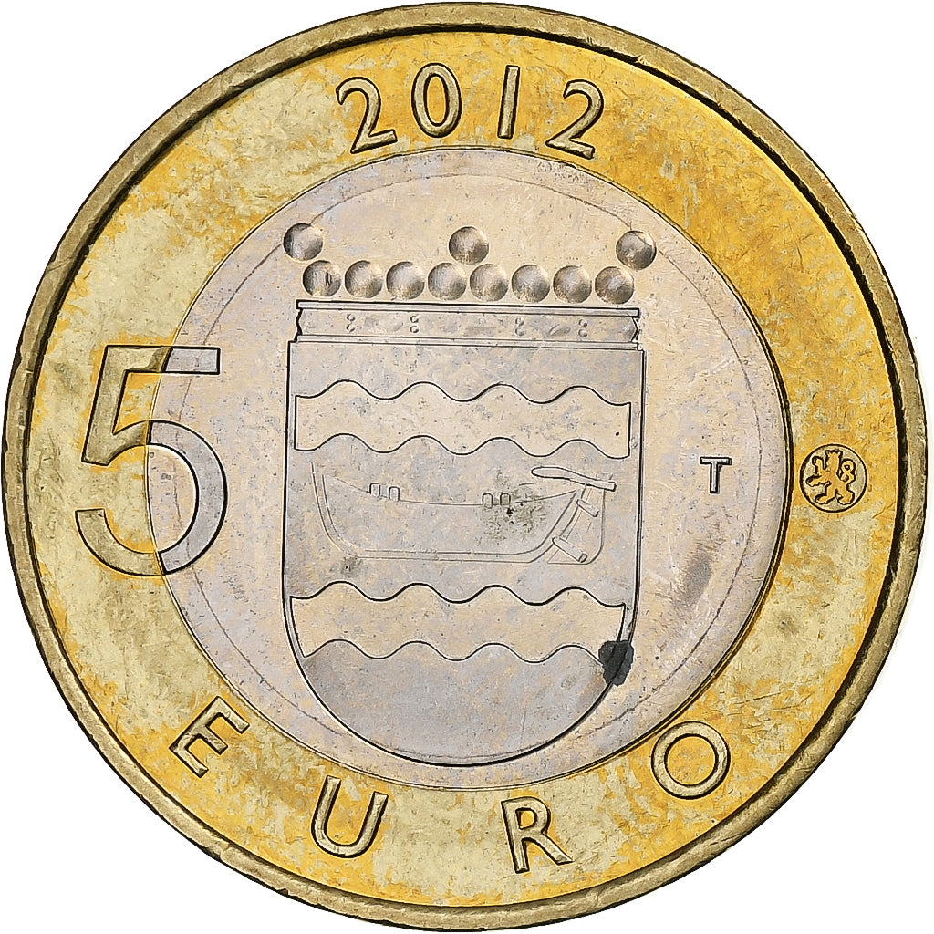 Finlandia, 5 Euro, Helsinki and Uspenski Cathedrals, 2012, Vantaa, Bimetálico